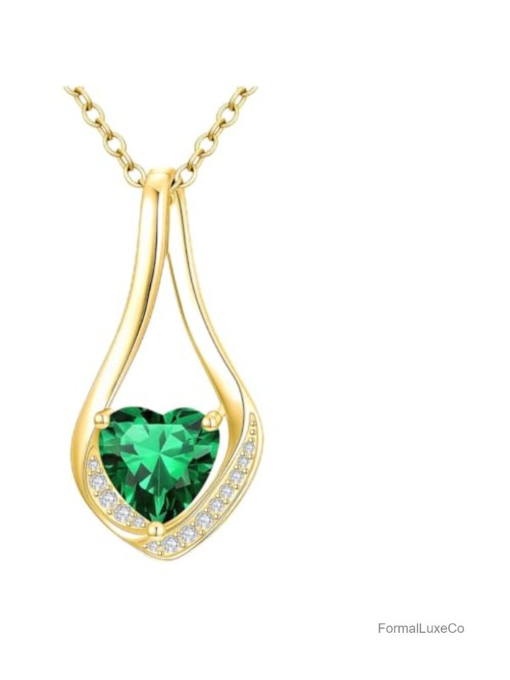 14k Gold Plated Infinity Heart Birthstone Necklace Women Pendant